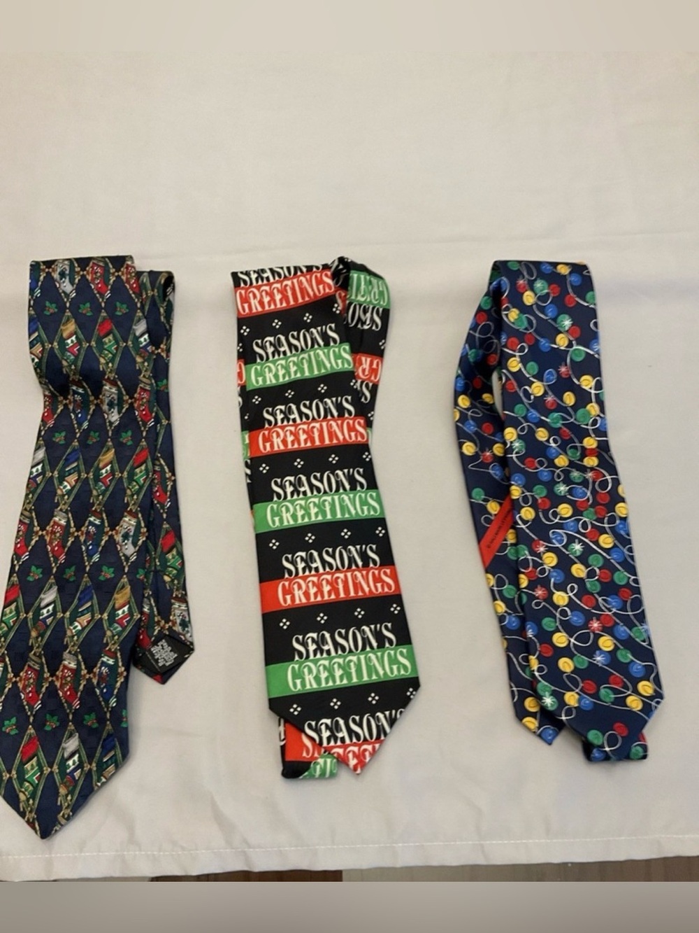 3 Christmas Neckties Hallmark Keith Daniel Holidays By Mmg Season's Greetings